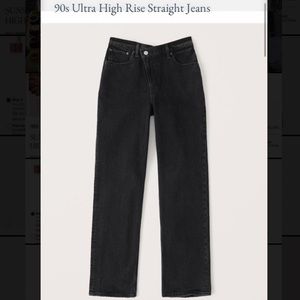 NWT❗️A&F 90’s Ultra High Rise Straight Black Jeans